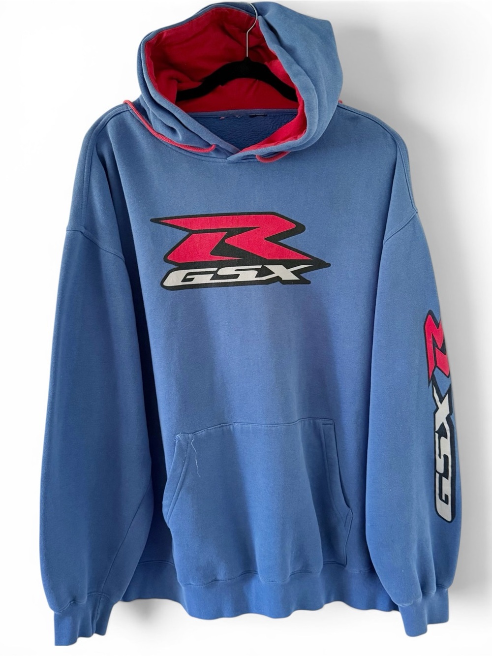 Vintage Suzuki GSX-R Motorcycle Bike Hoodie Sweatshirt Blue XL 2XL